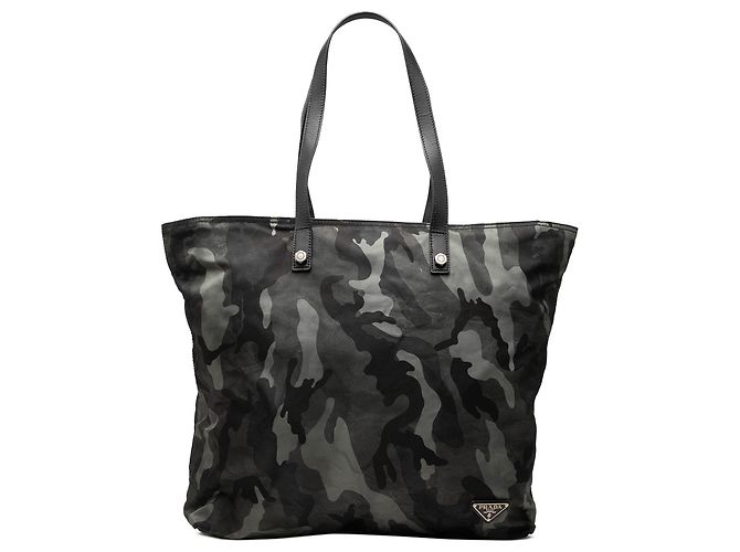 Tote Prada Tessuto Camouflage Cinza