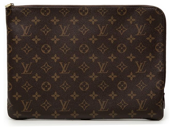 Clutch Louis Vuitton Monogram Etui Voyage MM Marrone