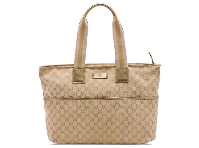 Tote Gucci GG Canvas Web bege