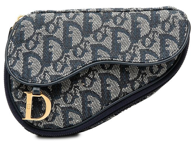 Diorissimo Canvas Saddle Pouch in Blau