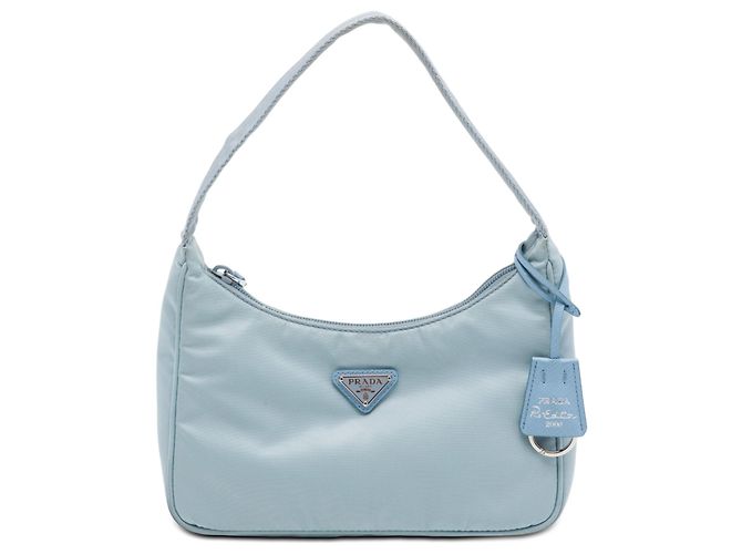 Borsa a tracolla blu Prada Tessuto Re Edition 2000