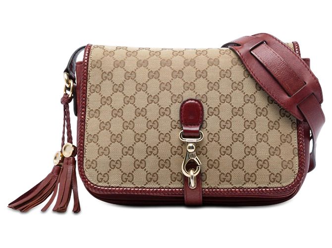 Borsa a tracolla Gucci GG Canvas Marrakech rossa Rosso