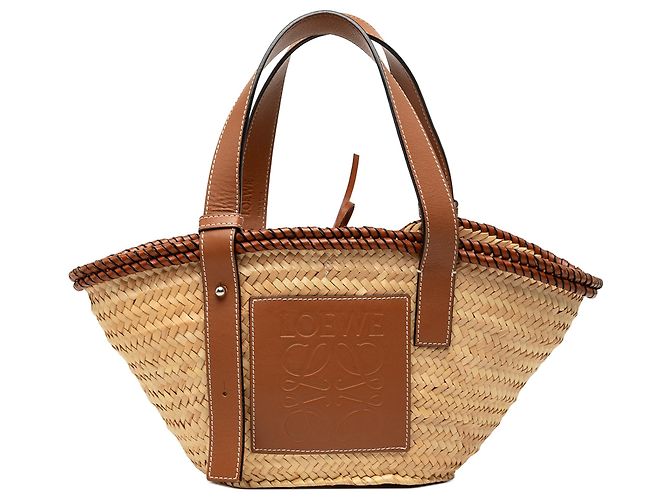 Borsa Tote LOEWE Small Raffia Anagram beige