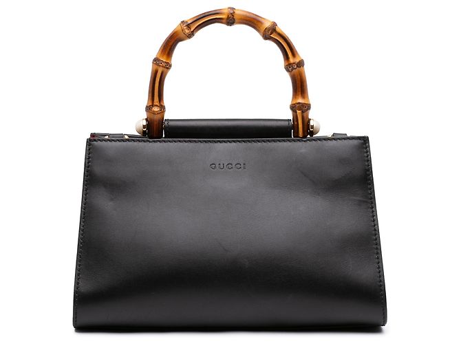 Borsa Gucci Mini Nappa Bamboo Web Nymphaea nera Nero
