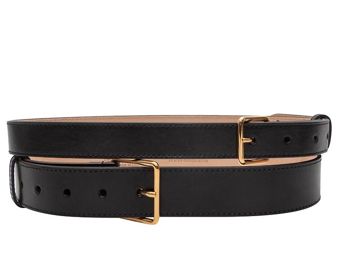 Cinturón de doble hebilla negro Alexander McQueen Talla US XS