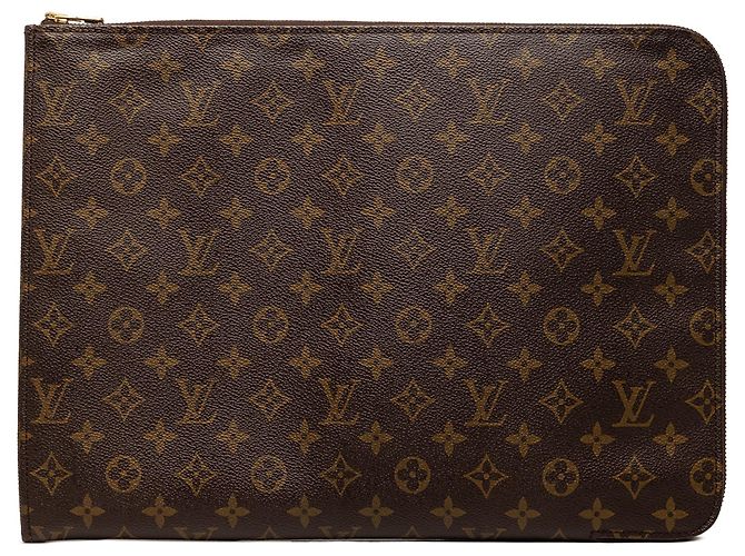 Pasta Executiva Louis Vuitton Monogram Poche Documents Portfolio Marrom