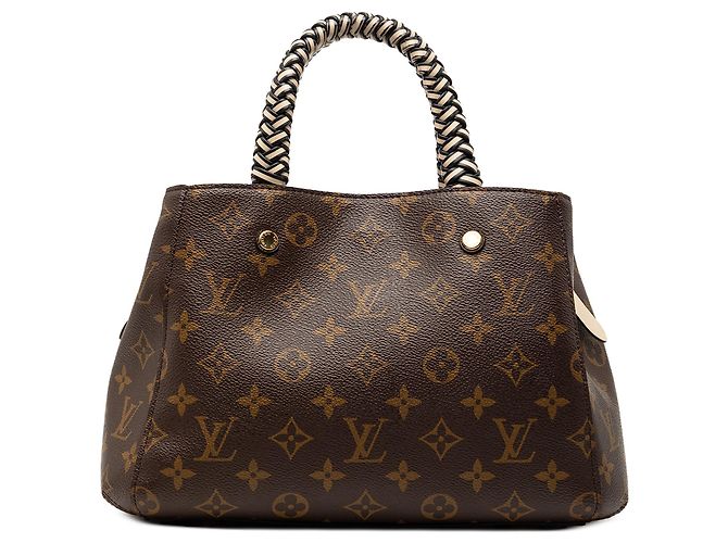 Bolso Louis Vuitton Monogram Montaigne BB con asa trenzada marrón Castaño
