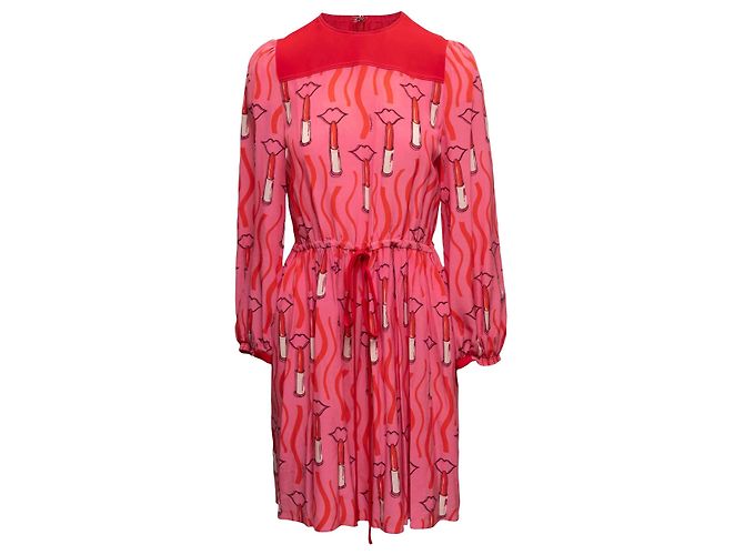 Valentino Garavani Valentino Kleid mit Pink & Rot Print Größe US S