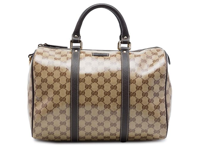 Gucci Medium GG Crystal Joy Boston Bag beige