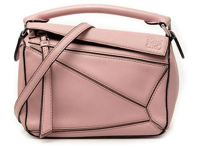 Mini bolsa Puzzle em couro de bezerro rosa LOEWE