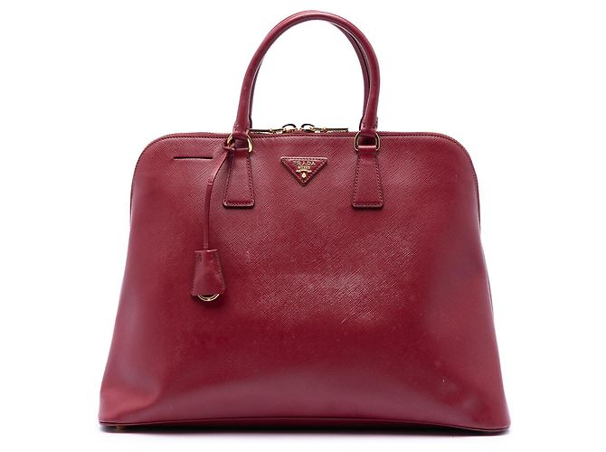 Sac à main Prada Extra Large Saffiano Lux Promenade rouge