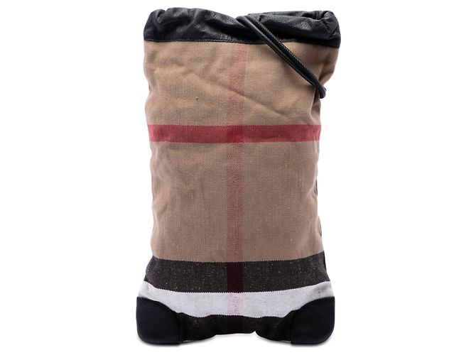 Burberry Brauner Mega Check Canvas Drawstring Rucksack