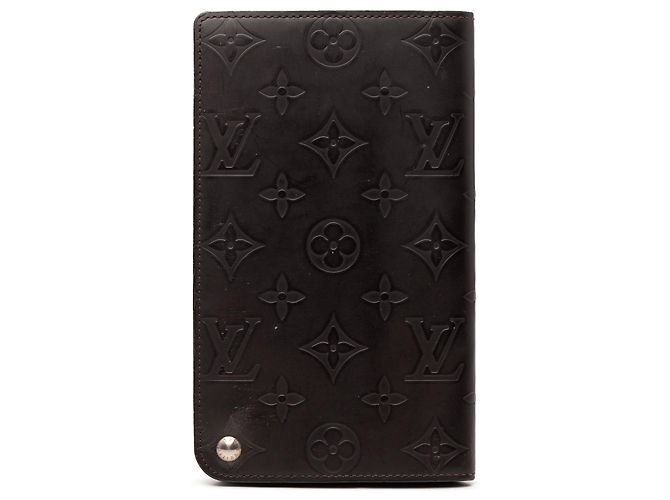 Brauner Louis Vuitton Monogram Glace Organizer Geldbeutel