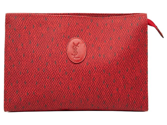 Rote Saint Laurent Canvas Clutch