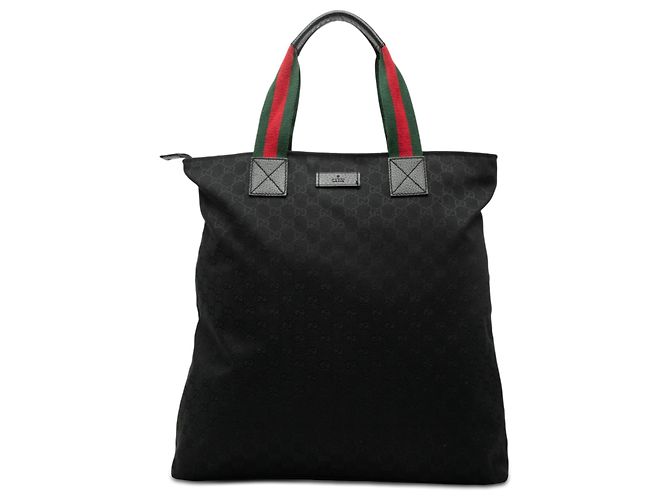 Tote verticale Gucci GG Canvas Web nero