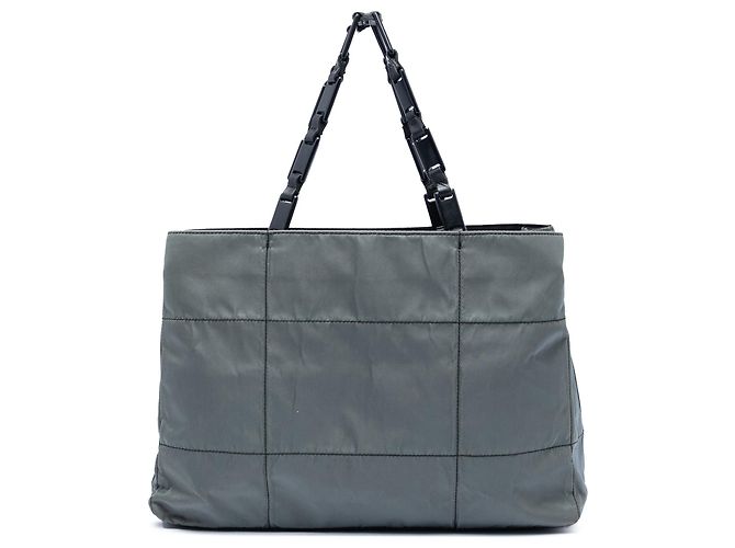 Bolso tote de tejido Impuntu Prada gris con cadena
