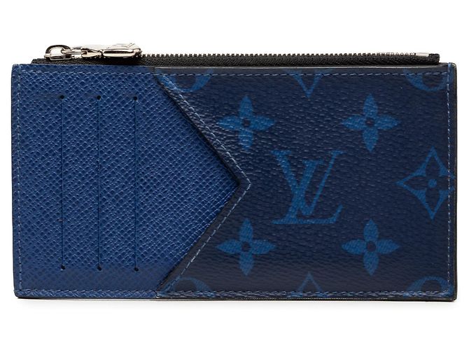 Tarjetero y monedero Louis Vuitton Monogram Taigarama azul