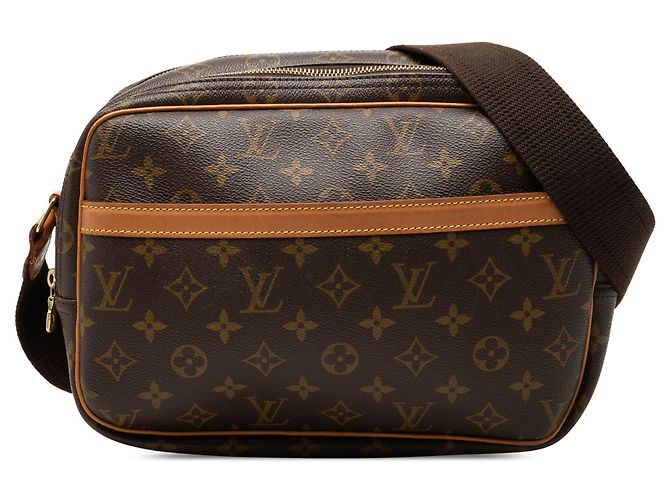 Borsa a tracolla Louis Vuitton Monogram Reporter PM marrone