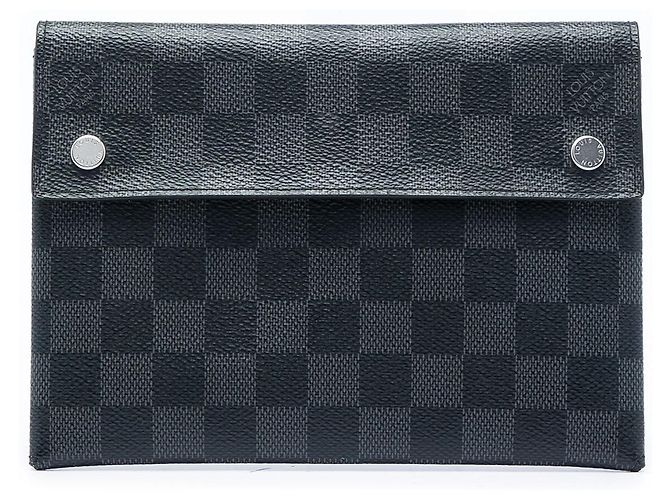 Pochette Alpha MM Damier Graphite nera Louis Vuitton Clutch Nero