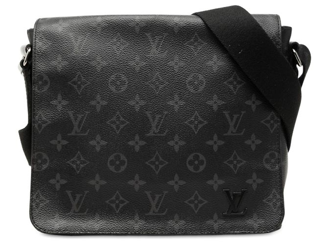 Bolsa transversal Louis Vuitton Monogram Eclipse District PM preta Preto