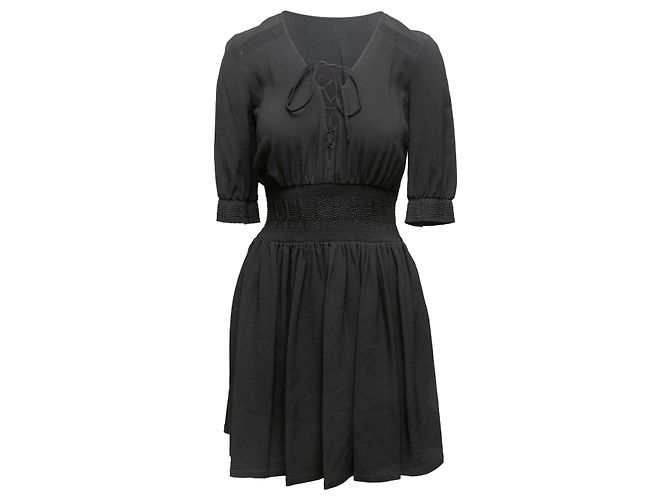 Schwarzes Prada Kleid mit Schnürung am Oberteil Größe US S