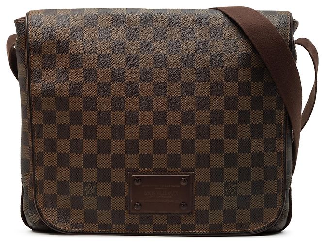 Borsa a tracolla Louis Vuitton Damier Ebene Brooklyn MM marrone