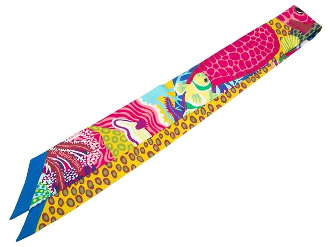 Pañuelo de seda Twilly Hermès Under the Waves amarillo Scarves