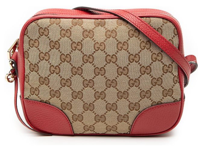 Sac bandoulière Gucci GG Canvas rouge Bree