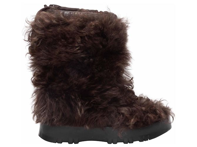 Brown Prada Sport Fur Boots Size 37