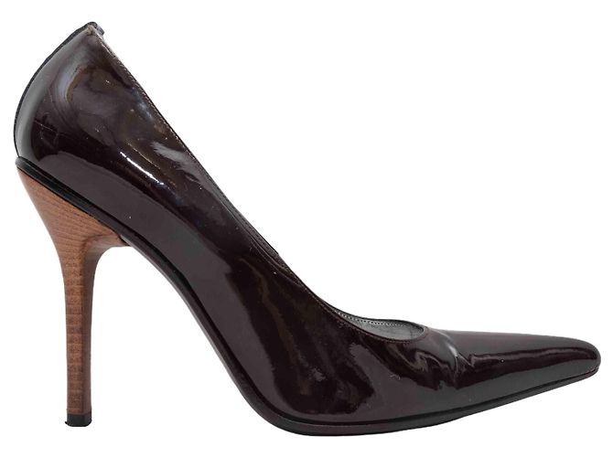 Dolce & Gabbana Brown D&G Patent Pointed-Toe Pumps Size 36.5