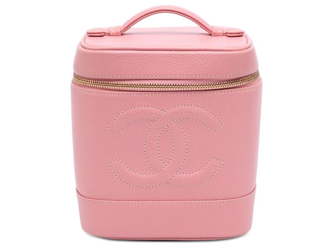 Vanity Bolso de tocador Chanel CC Caviar rosa