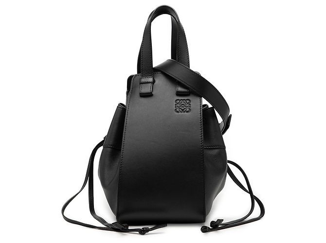 Schwarze LOEWE Small Leather Drawstring Hammock Tasche