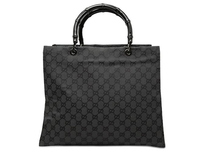 Borsa Gucci GG Canvas Bamboo grigia Grigio