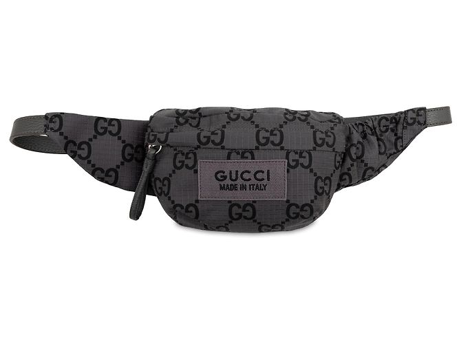 Borsa a tracolla in nylon ripstop GG grigio Gucci