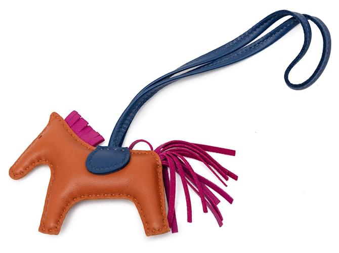 Orange Hermès Milo Lambskin Grigri Rodeo Bag Charm PM Key Chain Brown 