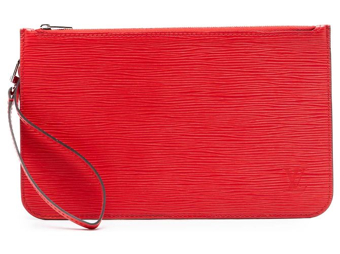 Rote Louis Vuitton Epi Neverfull Pouch
