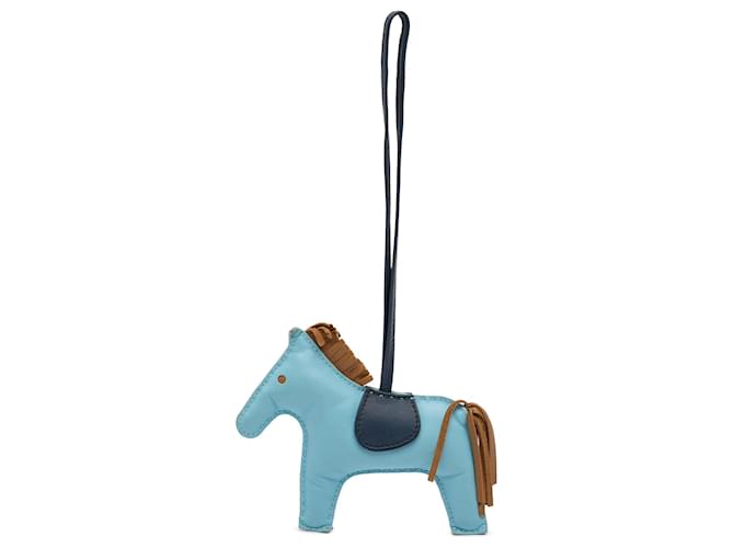 Charm para bolso Blue Hermès Milo Lambskin Grigri Rodeo MM Llavero Azul 