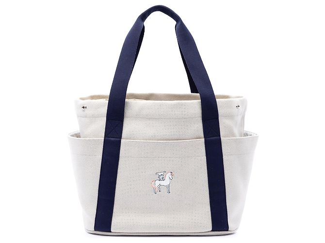 Borsa pannolini Hermès Toile Cabriole bianca Bianco