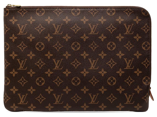 Clutch Louis Vuitton Monogram Etui Voyage MM Marrone