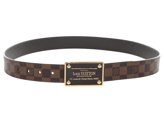 Louis Vuitton Inventeur Gürtel Damier Ebene Medium Braun