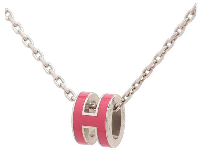 Hermès Hermes Pop H Pendant Chain Metal and Enamel Mini Pink 