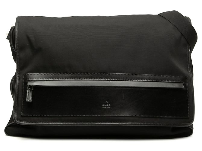 Borsa a tracolla in nylon nero Gucci