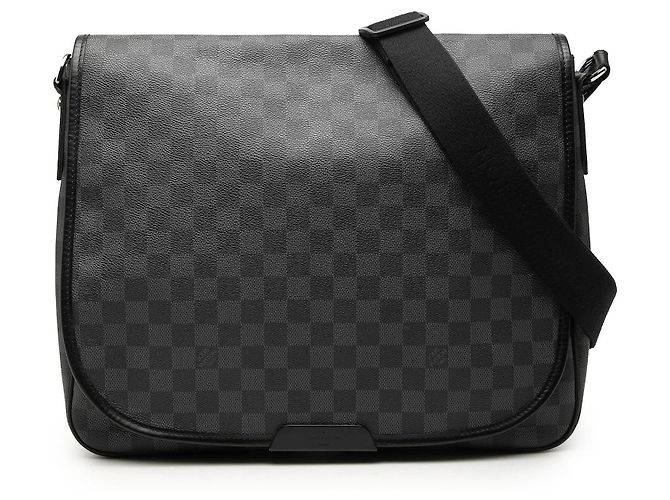 Borsa a tracolla Louis Vuitton Damier Graphite Daniel MM nera Nero
