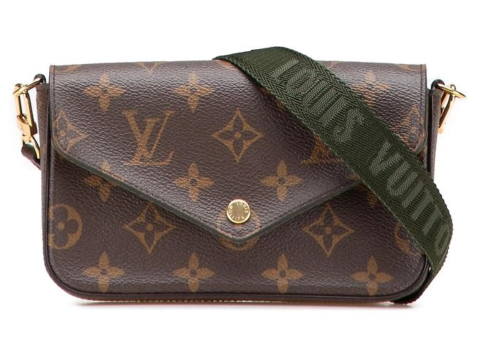 Borsa a tracolla marrone Louis Vuitton Monogram Felicie Strap And Go
