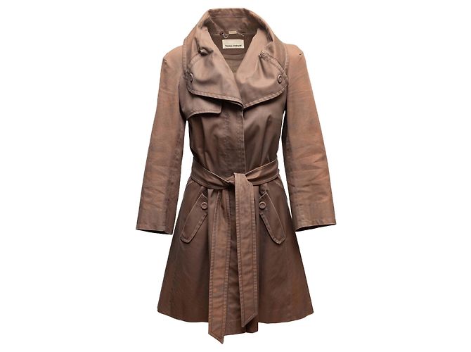 Trench de algodão com cinto marrom Hussein Chalayan Tamanho IT 38