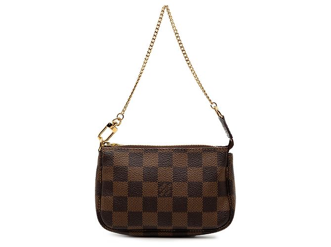 Borsa Louis Vuitton Damier Ebene Mini Pochette Accessoires marrone