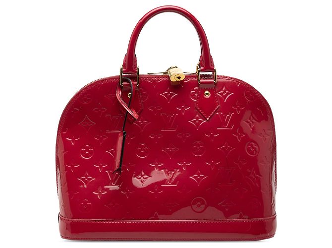 Rote Louis Vuitton Monogram Vernis Alma PM Handtasche