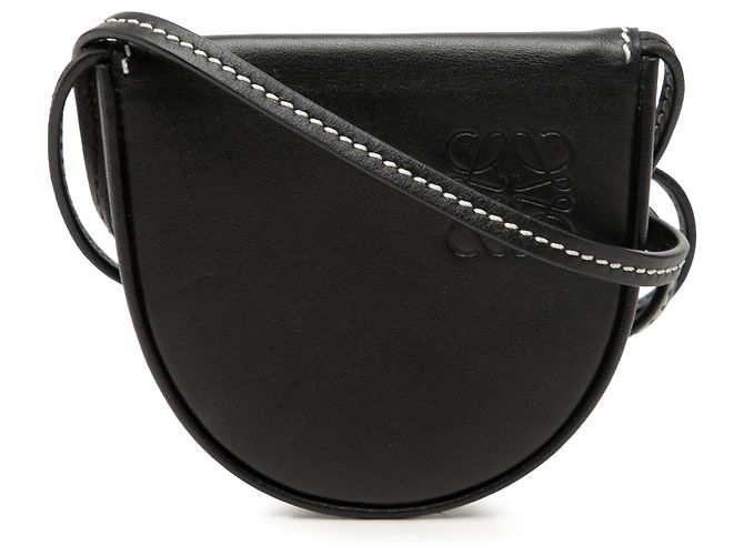 Borsa a tracolla LOEWE Mini Soft Calfskin Anagram Heel nera Nero