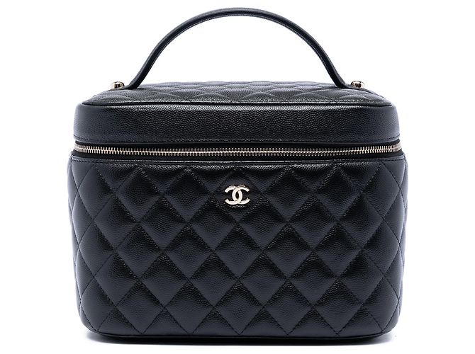 Vanity Case Chanel Medium CC gestepptes Caviar Schwarz