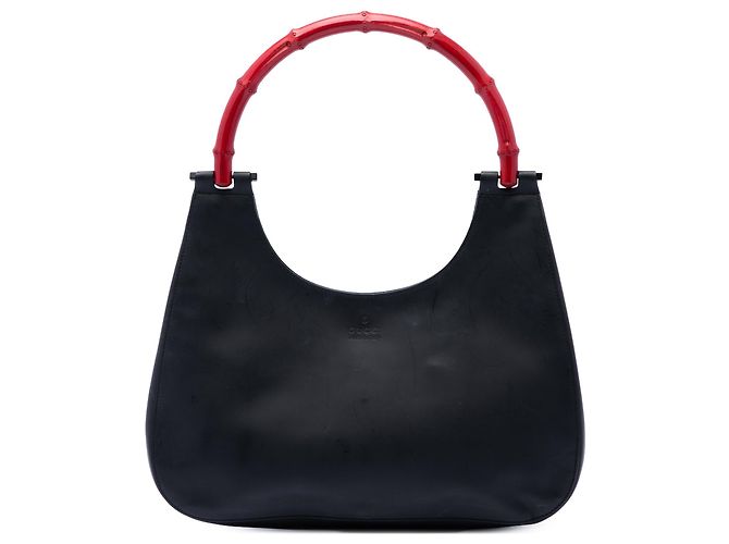 Borsa Gucci in pelle di vitello Bamboo nera Nero